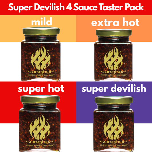 Super Devilish 4 Sauce Taster Pack + Free Shipping